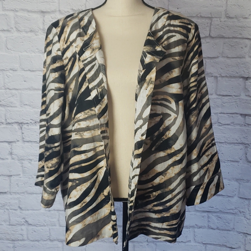 JM Collection Linen Jacket - Picture 4 of 7